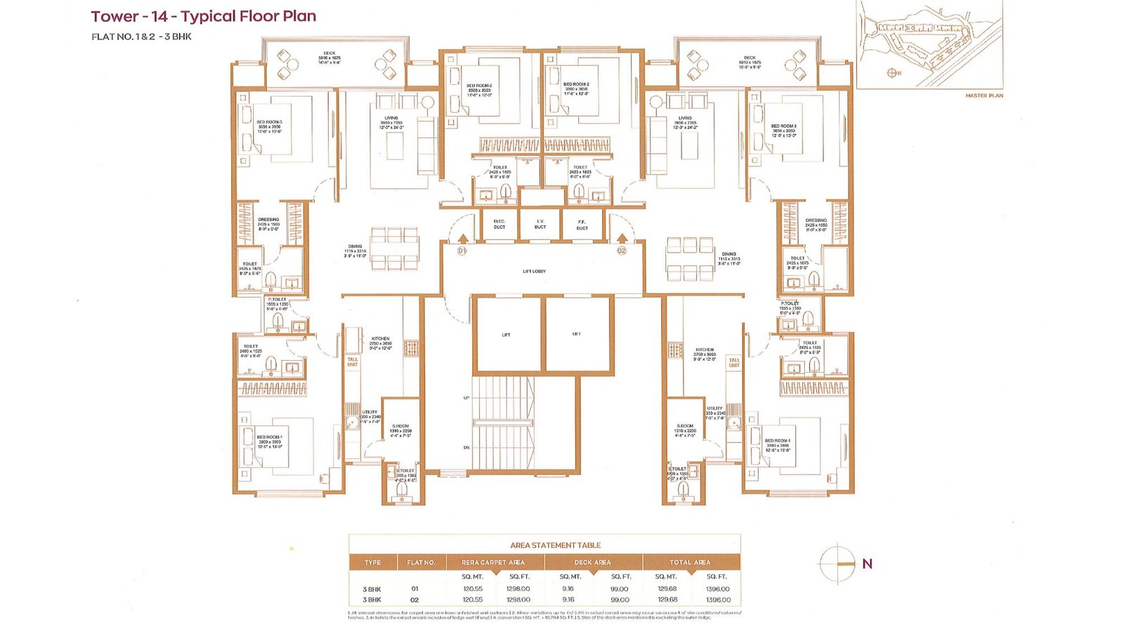 Hiranandani-Maitri-Park-Typical-Floor-Plan-14th Floor